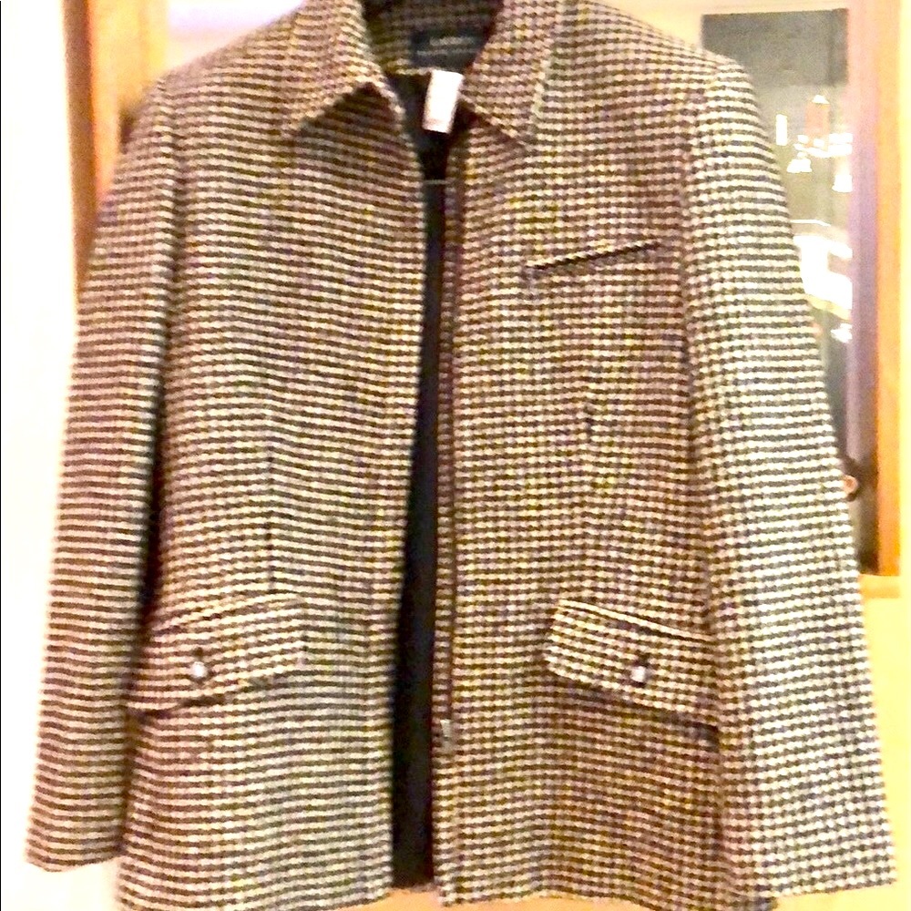 VINTAGE RALPH Lauren  silk and wool houndstooth riding style jacket. Classic